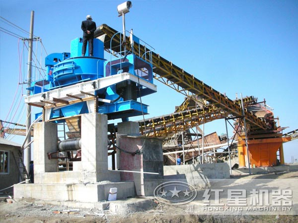 河卵石制砂機(jī)生產(chǎn)線(xiàn)現(xiàn)場(chǎng)示意圖