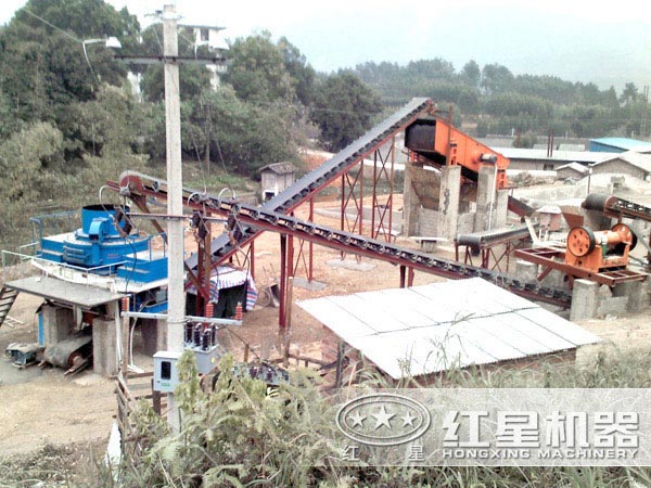 鵝卵石制沙機(jī)客戶現(xiàn)場