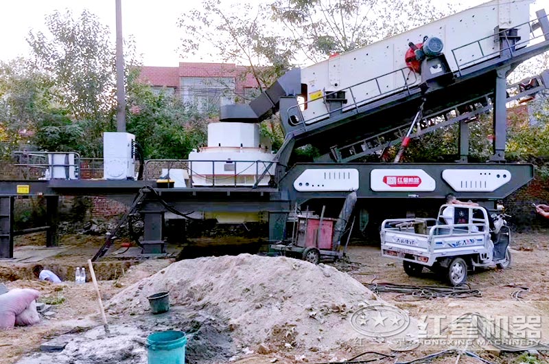 移動式制砂機(jī)生產(chǎn)線現(xiàn)場