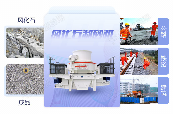 風化石制砂機應(yīng)用范圍廣